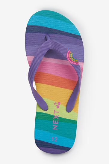 Rainbow Stripe Flip Flops