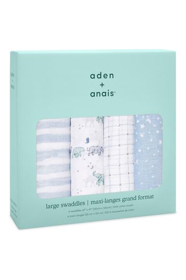 aden + anais rising star Large Cotton Muslin Blankets 4 Pack