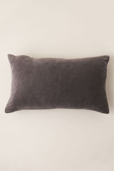 Truly Charcoal Grey Velvet Rectangle Cushion