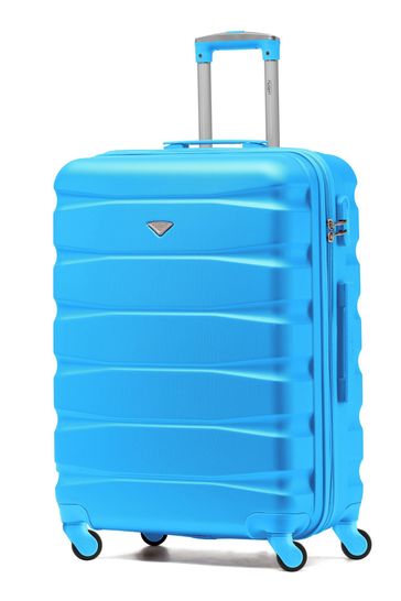 Flight Knight Turqoise Medium Hardcase Lightweight Check In Suitcase With 4 Wheels