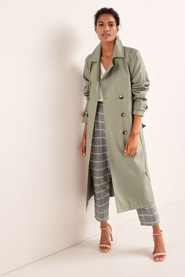 Sage green trench coat new arrivals