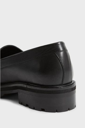 Reiss Black Charlotte Leather Loafers