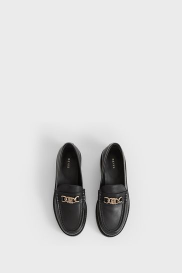 Reiss Black Charlotte Leather Loafers