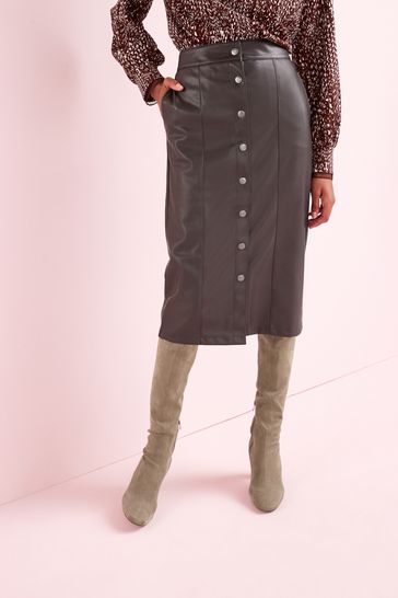 Button down leather skirt outlet
