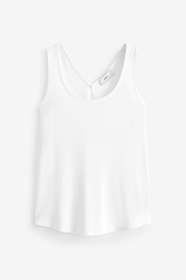 White scoop clearance neck vest