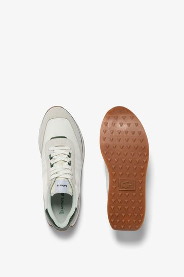 Lacoste mens white leather clearance trainers
