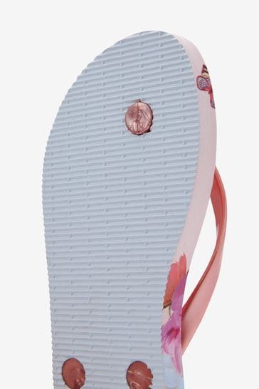 Buy Baker by Ted Baker Pink Bow Flip Flops from Next Luxembourg