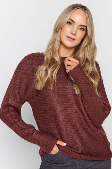 Long Tall Sally Red Slash Neck Jumper