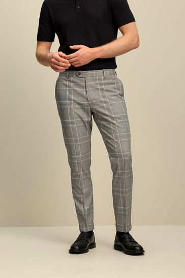 Black checkered shop trousers mens