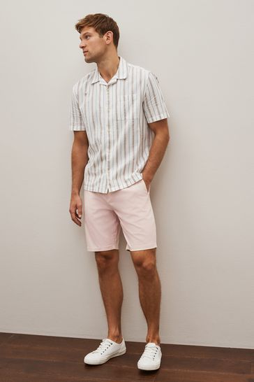 Buy Light Pink Slim Stretch Chino Shorts from Next Luxembourg