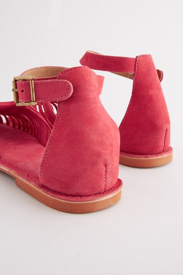 Buy Pink Ankle Strap Huarache Sandals from Next Luxembourg