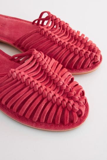 Buy Pink Ankle Strap Huarache Sandals from Next Ireland