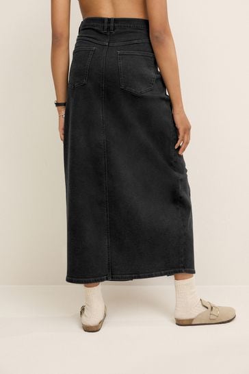 Maternity maxi denim skirt cheap