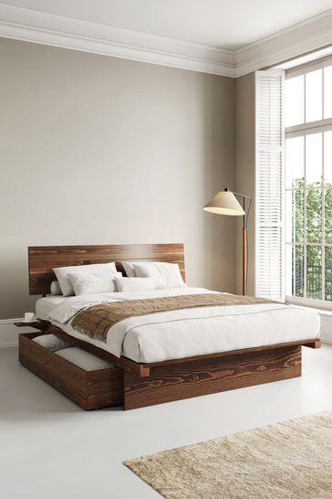 Get Laid Beds Coffee Bean Japanese Solid Wood Storage Bed Combo