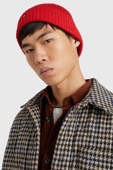 Buy Tommy Hilfiger Red Essential Flag Beanie from Next USA