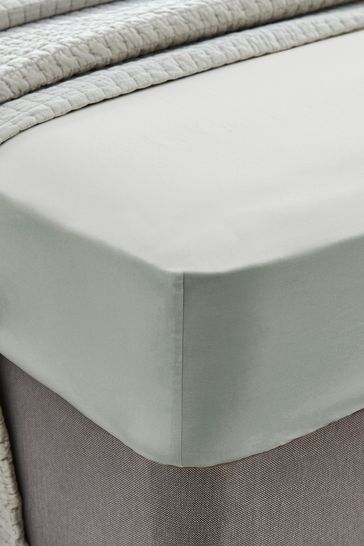 Sage Green 400 Thread Count Cotton Fitted Sheet