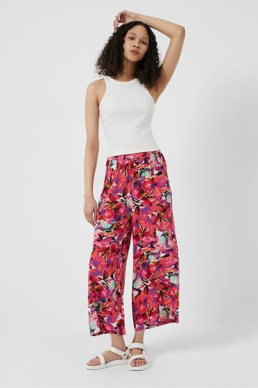 French Connection Purple Adelphie Delphine Wide Leg Trousers