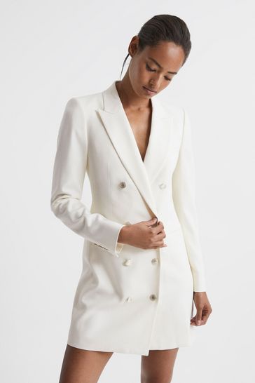 Topshop white outlet tuxedo dress