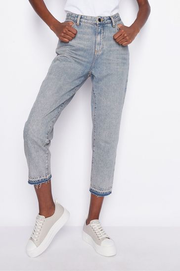Armani Exchange Blue Cropped Jeans