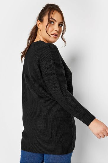 Black oversized knitted jumper 2025