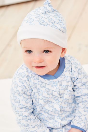 Buy JoJo Maman Bebe Little Elephant Cotton Baby Hat from the Laura Ashley online shop
