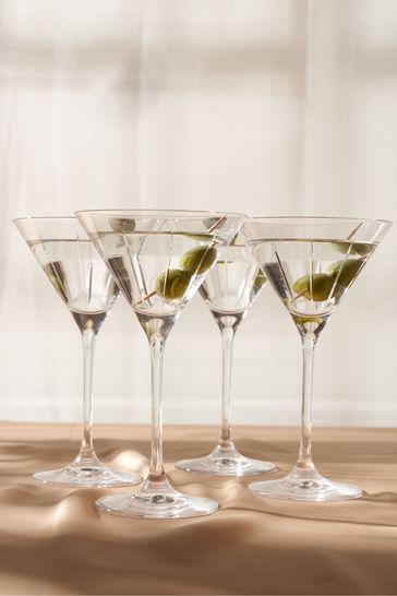 Buy Truly Set of 4 Clear Soho Cut Crystal Martini Glasses from
