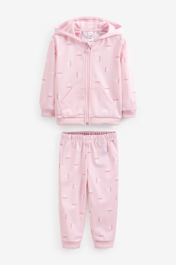 adidas Pink Infant Brandlove Shiny Polyester Tracksuit