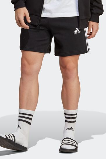 adidas Black Essentials French Terry 3-Stripes Shorts