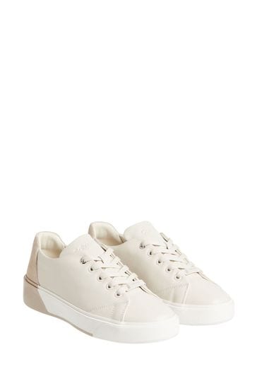 Calvin Klein Natural Contrast Heel Lace Up Trainers