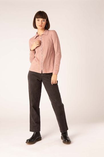 Mistral Pink Crochet Trim Jersey Shirt