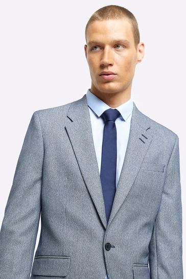 Buy River Island Blue Houndstooth Suit Jacket from Next Luxembourg
