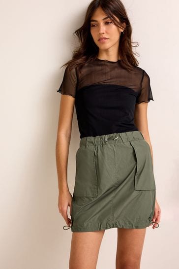 Buy Khaki Green Utility Cargo Mini Skirt from Next Luxembourg
