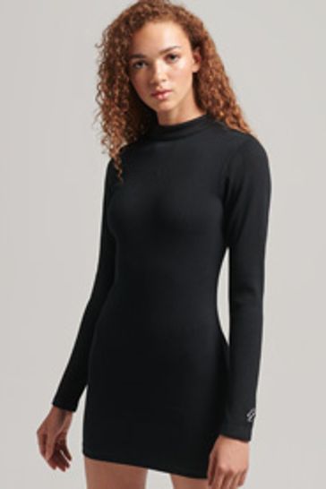 Superdry Black Rib Bodycon Dress