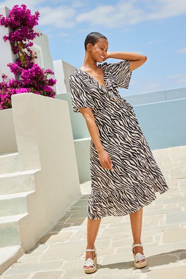 Zebra midi dress sales
