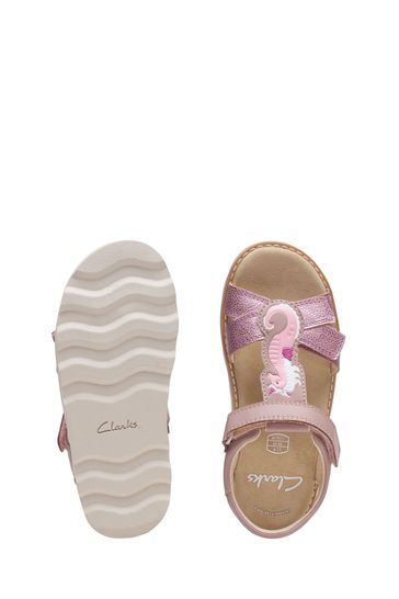Buy Clarks Pink Kids Multi Fit Crown Sandals from Next Luxembourg