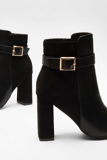 Buy Quiz Black Buckle Heel Boot from Next Cyprus