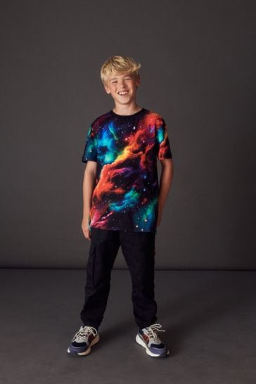 Buy Space Galaxy All Over Print Short Sleeve T Shirt 3 16yrs
