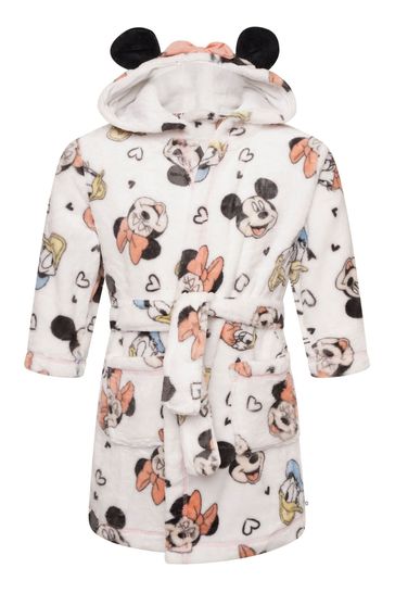 Brand Threads White Girls Minnie Mouse Robe