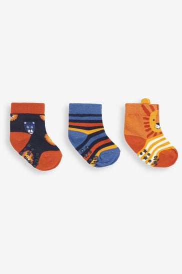 JoJo Maman Bébé Orange 3-Pack Safari Socks