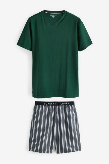Tommy Hilfiger Green Shirt Sleeve Pyjama Set