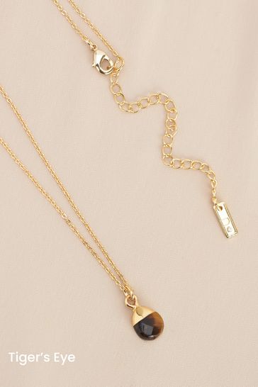 Buy Gold Plated Silver Plated Semi Precious Stone Necklace from