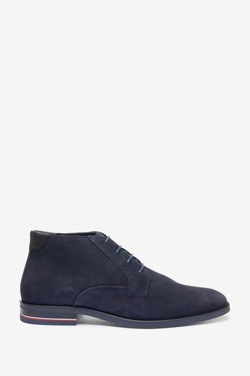 Tommy Hilfiger Blue Signature Suede Boots