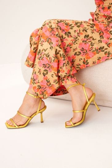 Wide fit yellow heels best sale