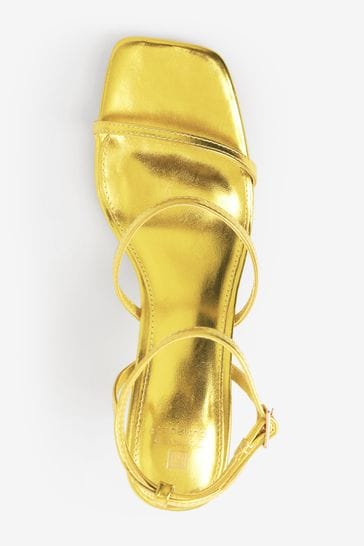 Yellow new arrivals gold sandals