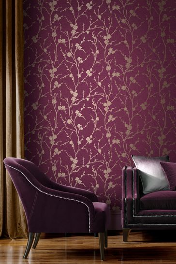 Graham & Brown Purple Meiying Wallpaper