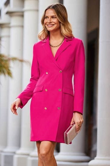 Buy Sosandar Pink Double Breasted Blazer from Next Luxembourg