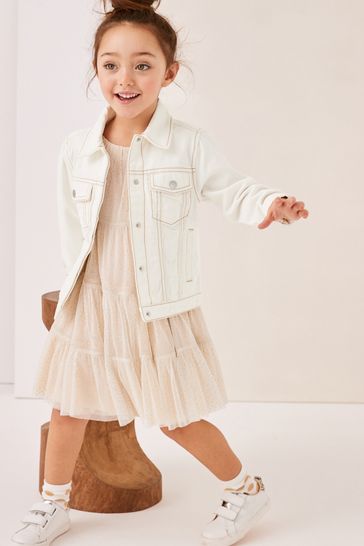 Mint Velvet White Popper Denim Jacket
