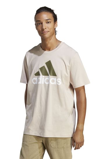 adidas Brown Sportswear Essentials Single Jersey Big Logo T-Shirt