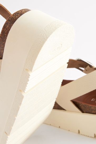 White leather sale flatforms