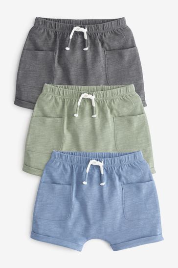 Blue/Stone Baby Jersey Shorts 3 Pack